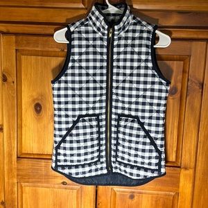 J. Crew Checkered Navy and White Womens Vest